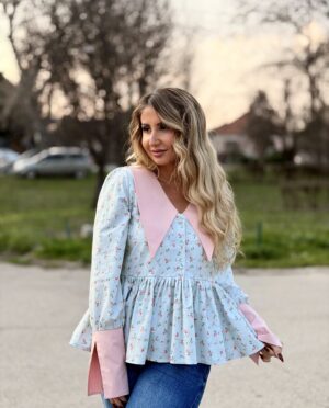 Mint-roza bluza